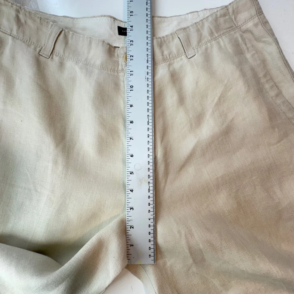 Banana Republic Linen Shorts Mens 36 Beige Casual Chino Golf Preppy Flat Front